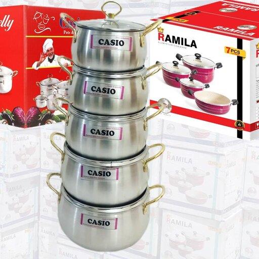 خرید و قیمت سرویس 10 پارچه کاسیو مات -  تولیدی سرویس قابلمه کاسیو - aluminium cookware factory made in iran